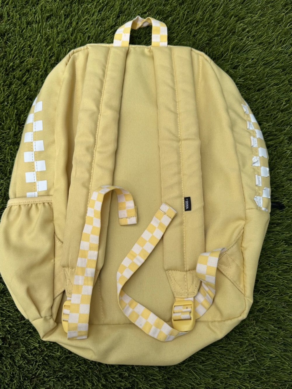 Vans Off The Wall Yellow/white Skateboard Backpack Travel Gym School - Picture 8 of 9